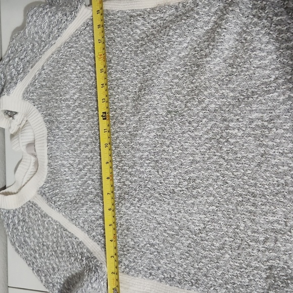Loft Sweater Womens Size L Gray Cream Off white - Picture 6 of 8